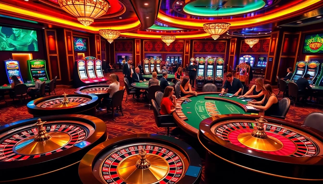 SODO Casino features vibrant gaming tables and advanced betting technology in a lively atmosphere.