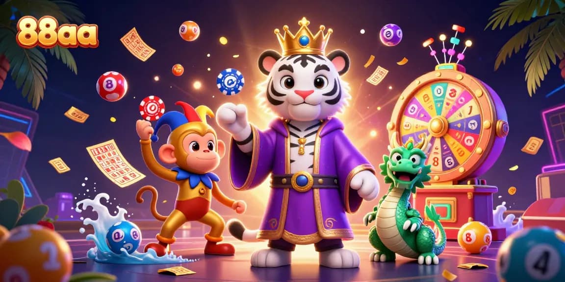 Engaging gambling experience with 88aa featuring a royal tiger and exciting lottery elements