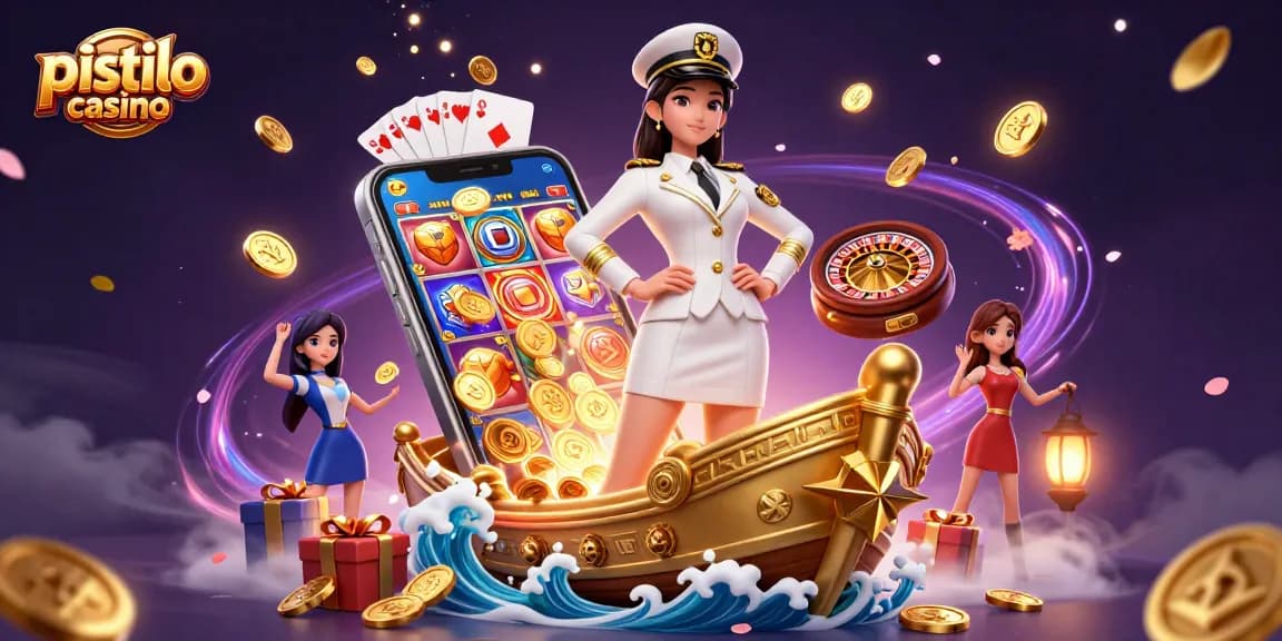 Pistolo casino offers an exciting gaming experience with vibrant slot games, golden coins, and dynamic action.