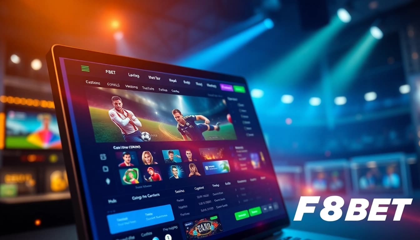 F8BET online betting experience showcasing a modern gaming interface with vibrant elements.