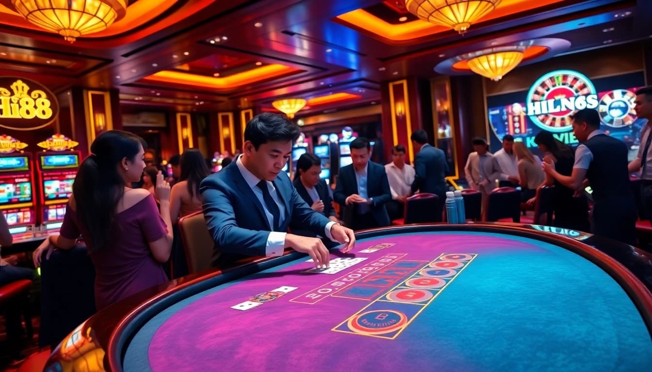 Experience the excitement of gambling at Hi88 with vibrant casino games and thrilling atmosphere.