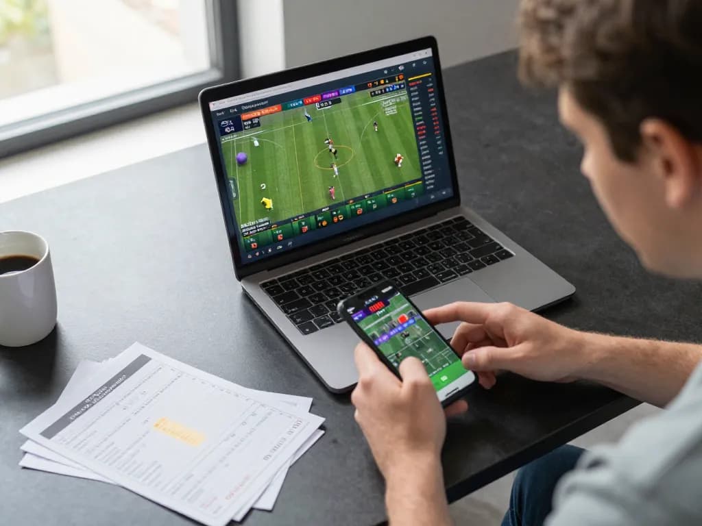 Placing bets and analyzing stats on GA88 during online sports betting session