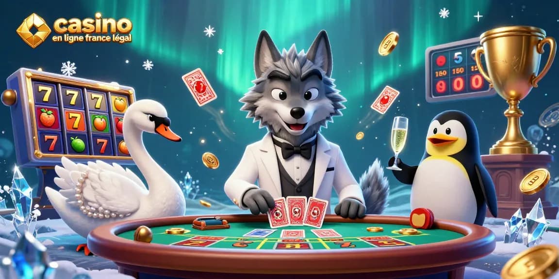 Spin to win at casino en ligne France légal with this vibrant 3D casino scene featuring lively characters and jackpot elements.