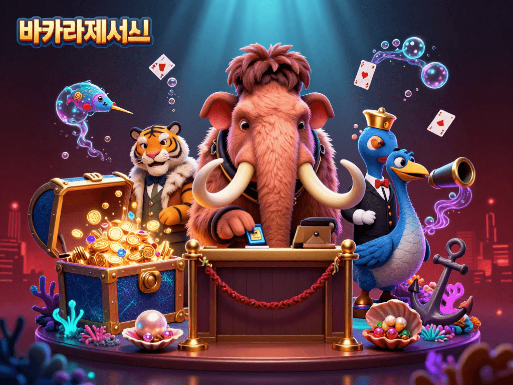 카지노 게임의 재미를 경험하는 캐릭터들, 바카라사이트에서