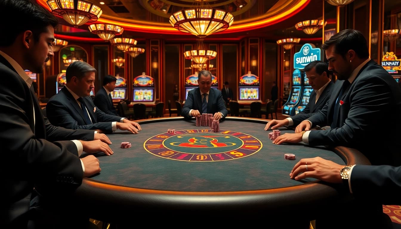 Experience the thrill of winning at sunwin's luxurious casino poker night.