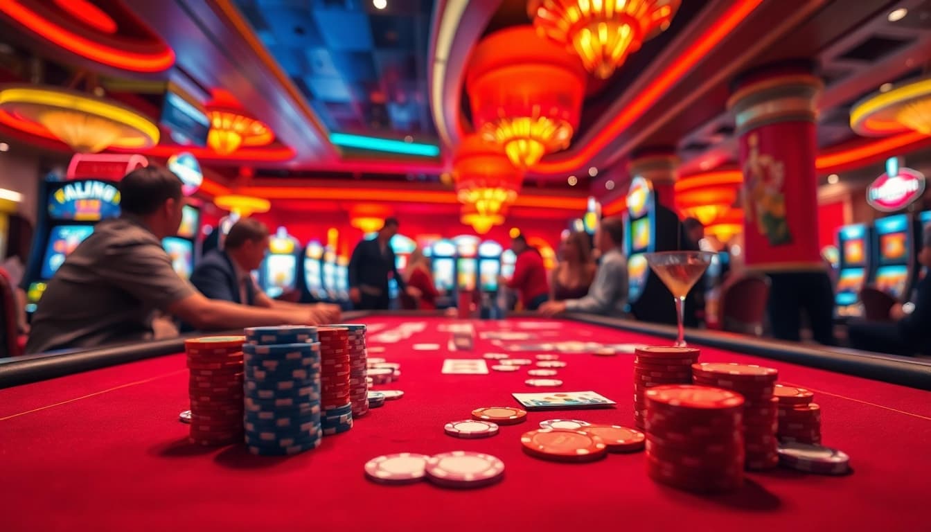 Rasakan keseruan xgslot88 saat bermain di meja kasino yang megah dengan chip berwarna-warni.