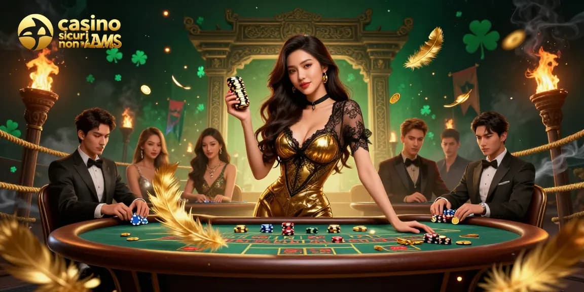 Immergiti nell'atmosfera emozionante dei casino sicuri non AAMS con baccarat ad alta posta e gettoni d'oro.