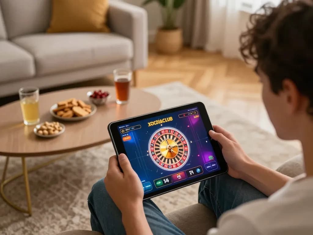 Experiencing an exciting xocdiaclub online roulette game in a cozy living room setup