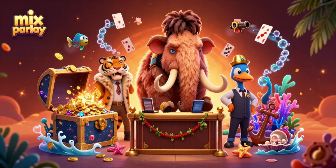 Immerse yourself in the mix parlay betting scene with vibrant characters and dynamic casino elements.