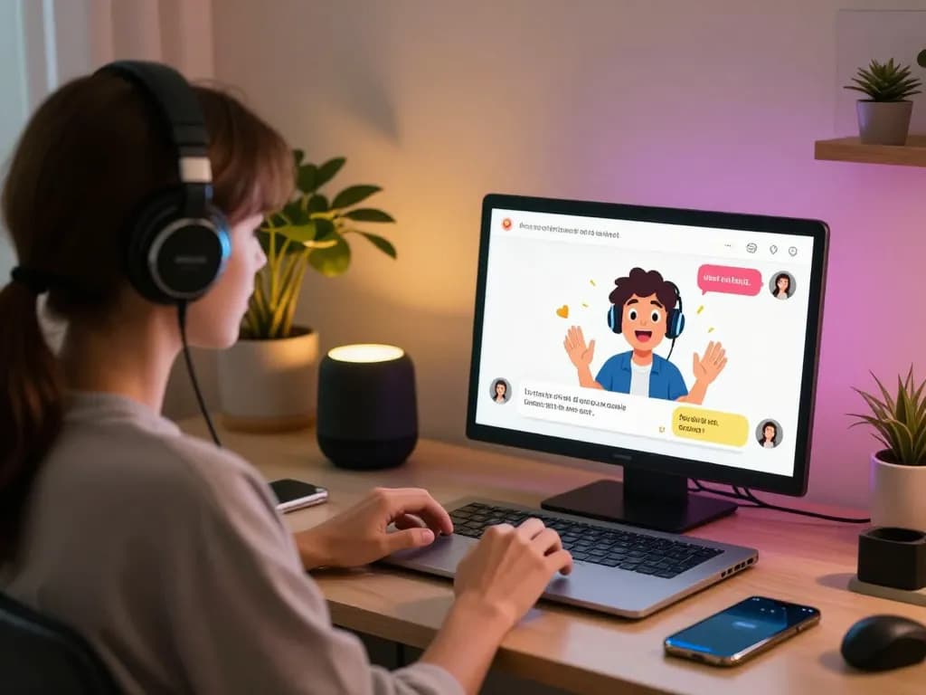 Engaging user experience with porn AI chat character on modern interface, vibrant emotions.