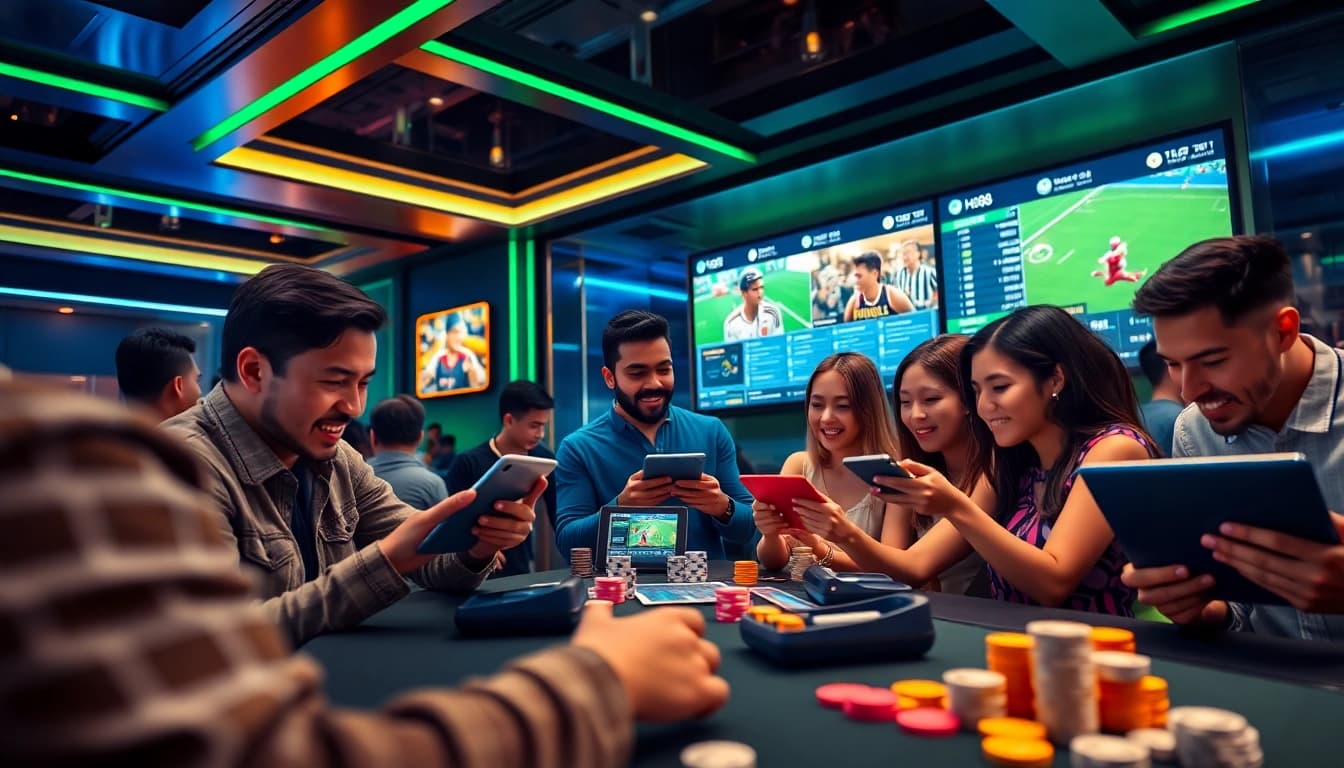 Exciting online gambling scene at Ho88, showcasing diverse players engaged in a thrilling experience.