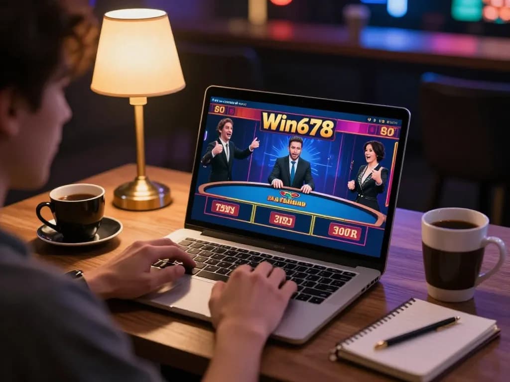 Engaging in live dealer games on the Win678 platform from a cozy home setup.