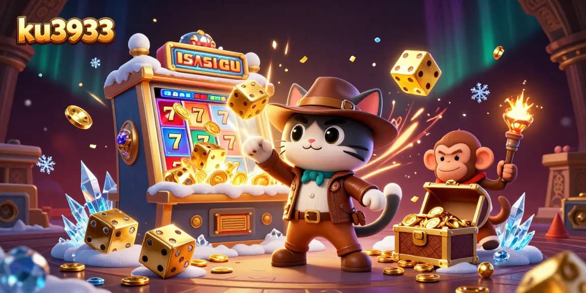 Engage with ku3933 as a cat archaeologist uncovers golden artifacts amid vibrant casino excitement.