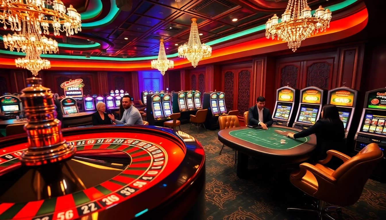 S8 players experiencing vibrant casino games while enjoying poker and roulette action.