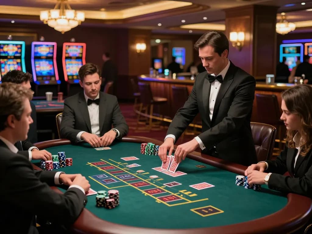 Experience high-stakes gameplay at the bong99 blackjack table with focused players and a professional dealer.
