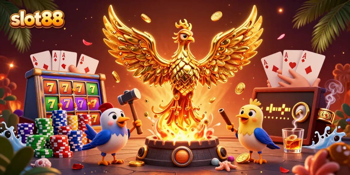Putar slot88 untuk meraih jackpot dengan phoenix emas dan elemen judi menarik.