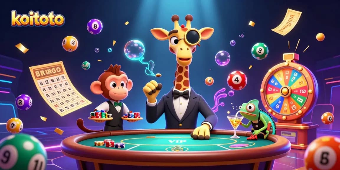 Koitoto enhances your gaming experience with lively lottery action in a vibrant casino scene.