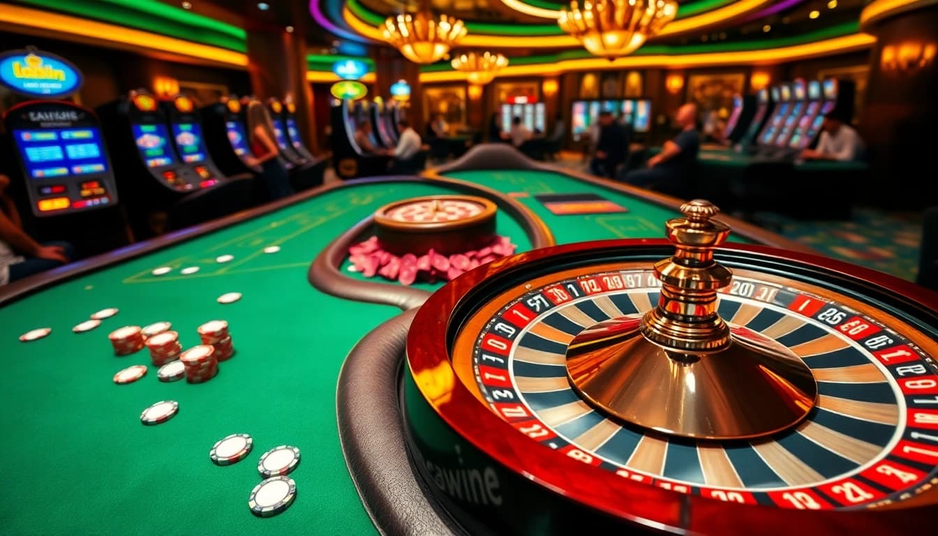 Experience thrilling gameplay at 33win with vibrant casino tables and high-stakes slot machines.