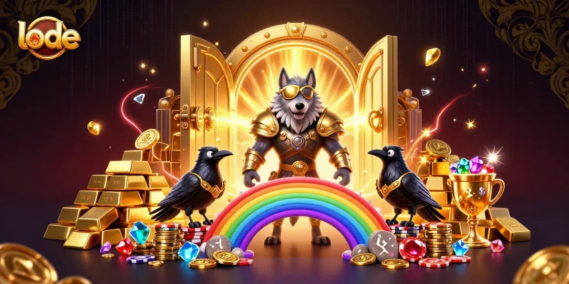 Engage with Lode's vibrant Norse-themed casino adventure featuring Odin, wolves, and gold.