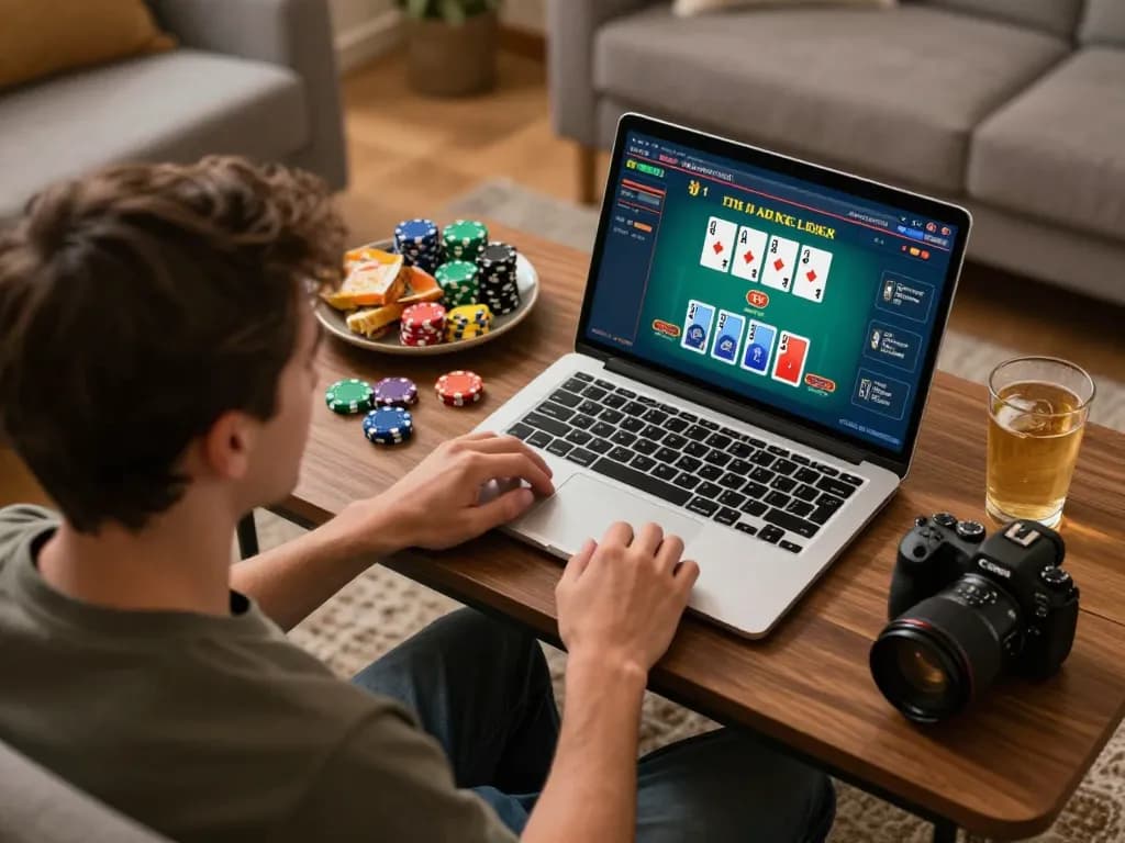 LLWIN player enjoying a live dealer blackjack game, showcasing immersive online gambling experience.