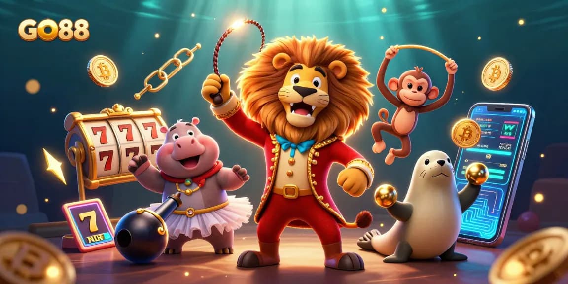 Experience the excitement of GO88 casino with vibrant characters and jackpot elements depicting thrilling gaming.
