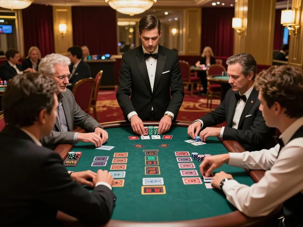 KONG 88 players making strategic bets at an engaging blackjack table in a luxurious casino setting