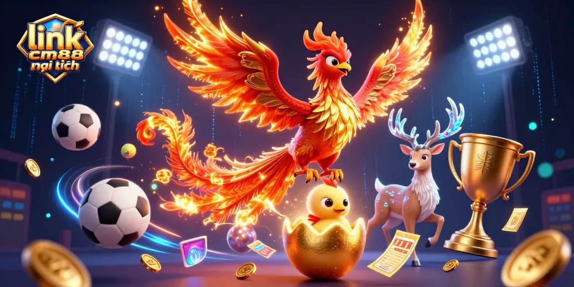 Experience thrilling wins with the link cm88 mới nhất gaming opportunities and rich casino features in this vivid illustration.