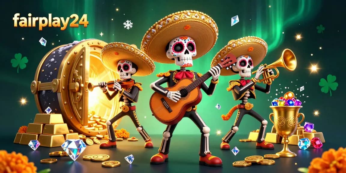 Experience thrilling gameplay with fairplay24's vibrant casino atmosphere featuring a mariachi band.