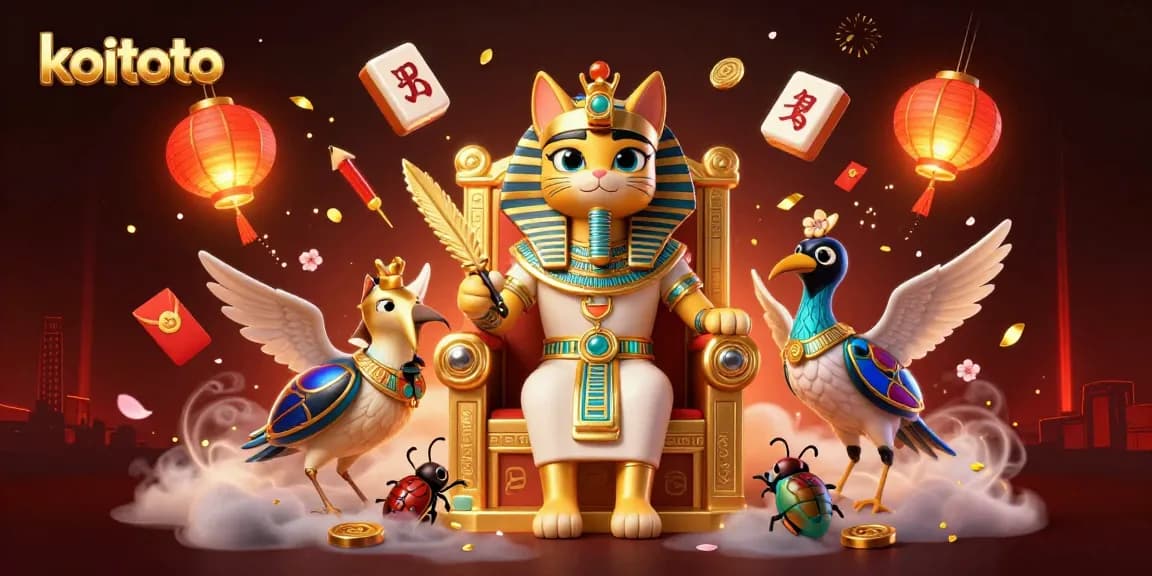Koitoto provides a vibrant gaming experience with dynamic Egyptian-themed characters and festive gambling elements.