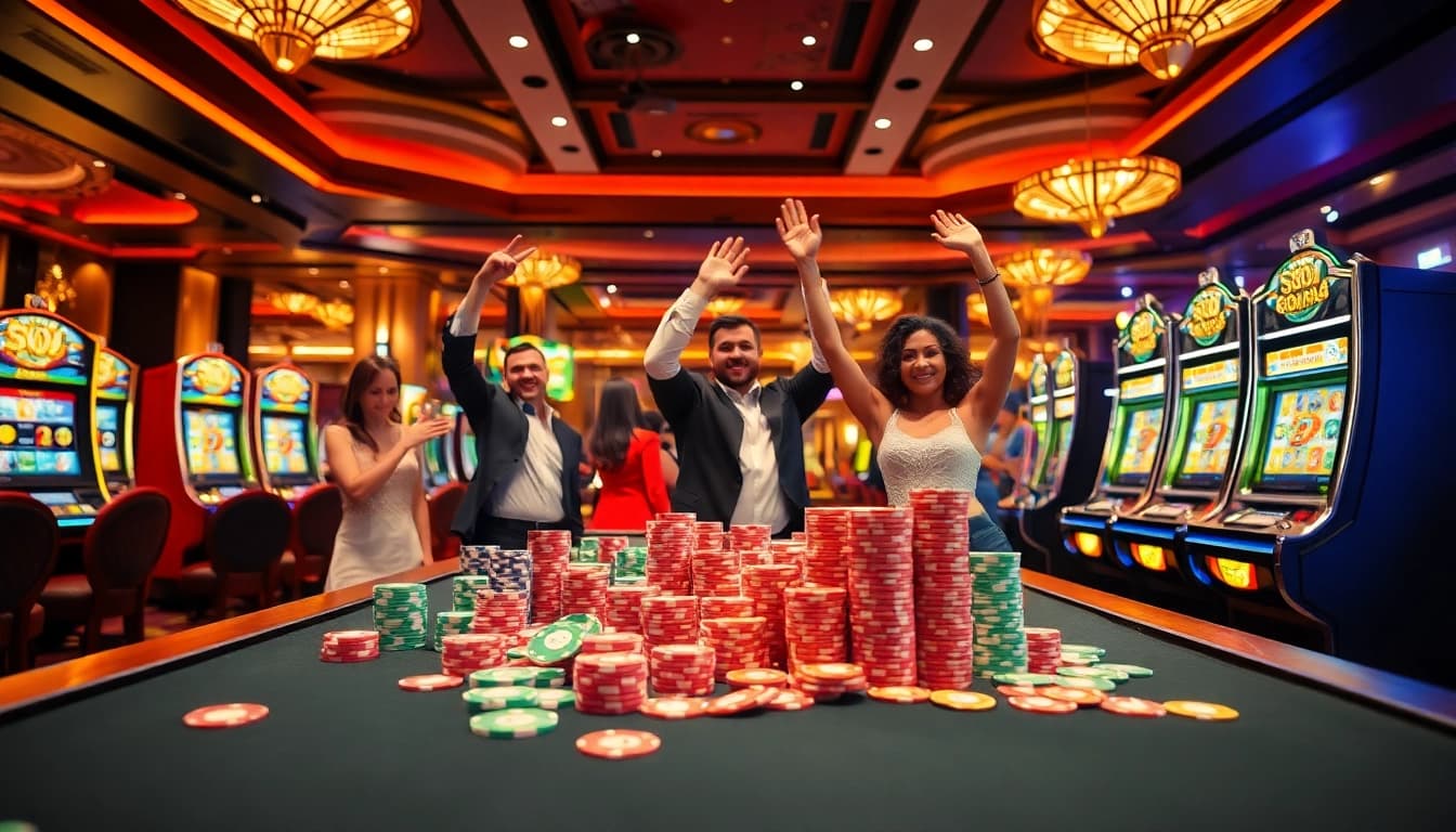 Neue casino bonus ohne einzahlung auf lebhaften Casino-Tisch mit Spielern.