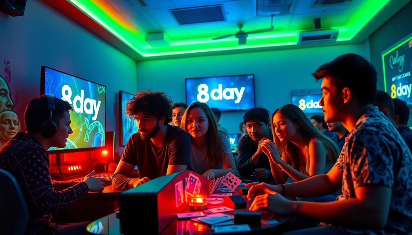 Exciting online gaming scene with players engaged on the 8day platform.