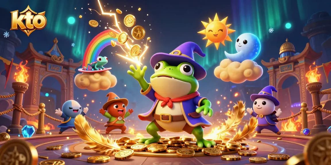 Experience exciting wins with kto in this vibrant 3D illustration featuring casino-themed elements.