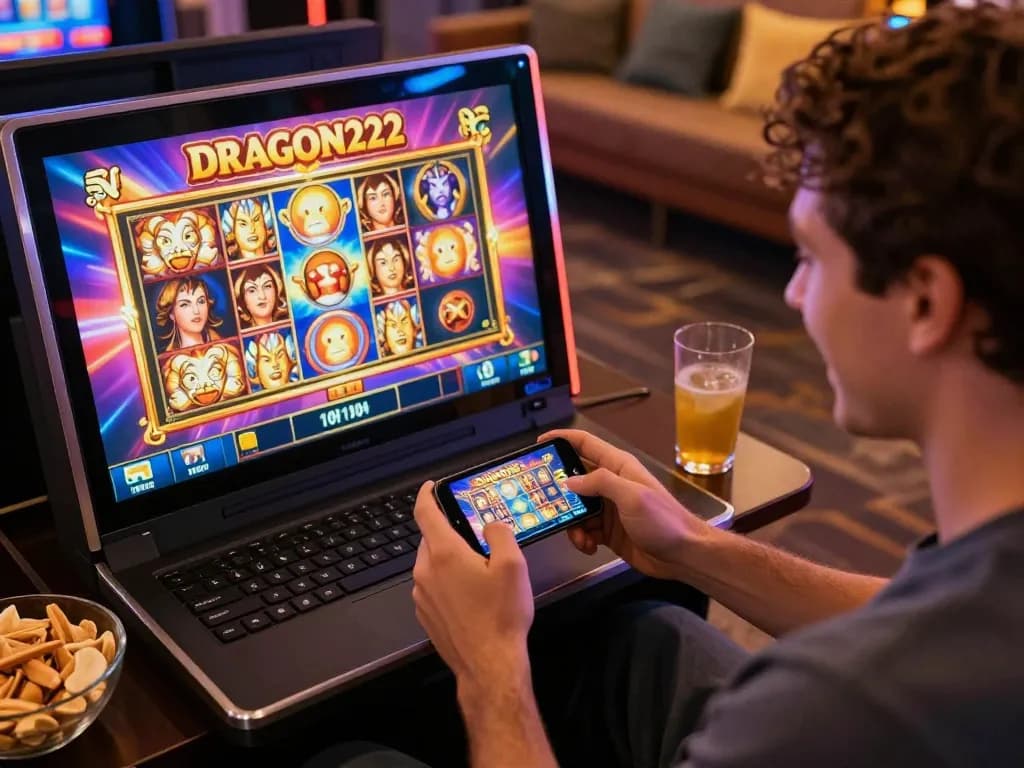 Engaging online gameplay on DRAGON222 app showcasing slot action on a smartphone.