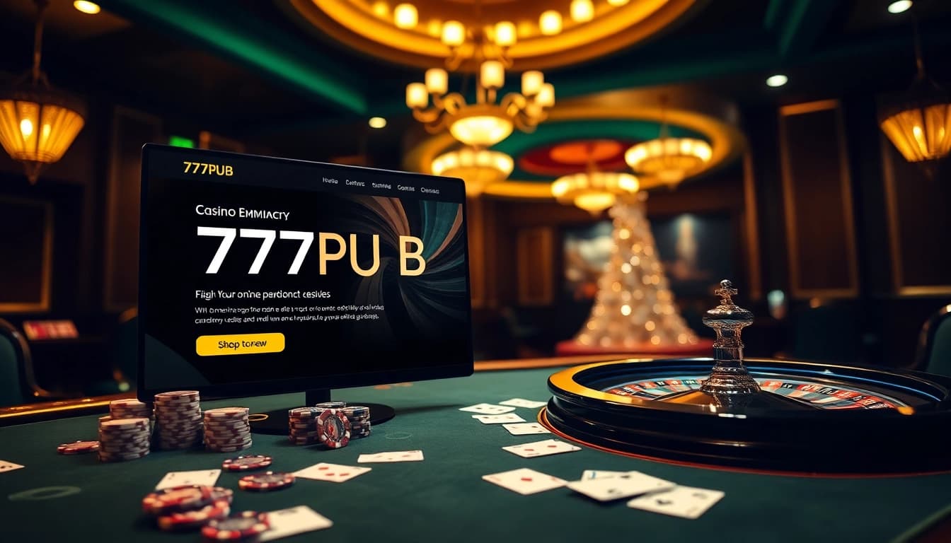 Engaging gameplay on 777PUB website featuring casino elements like poker chips and roulette.