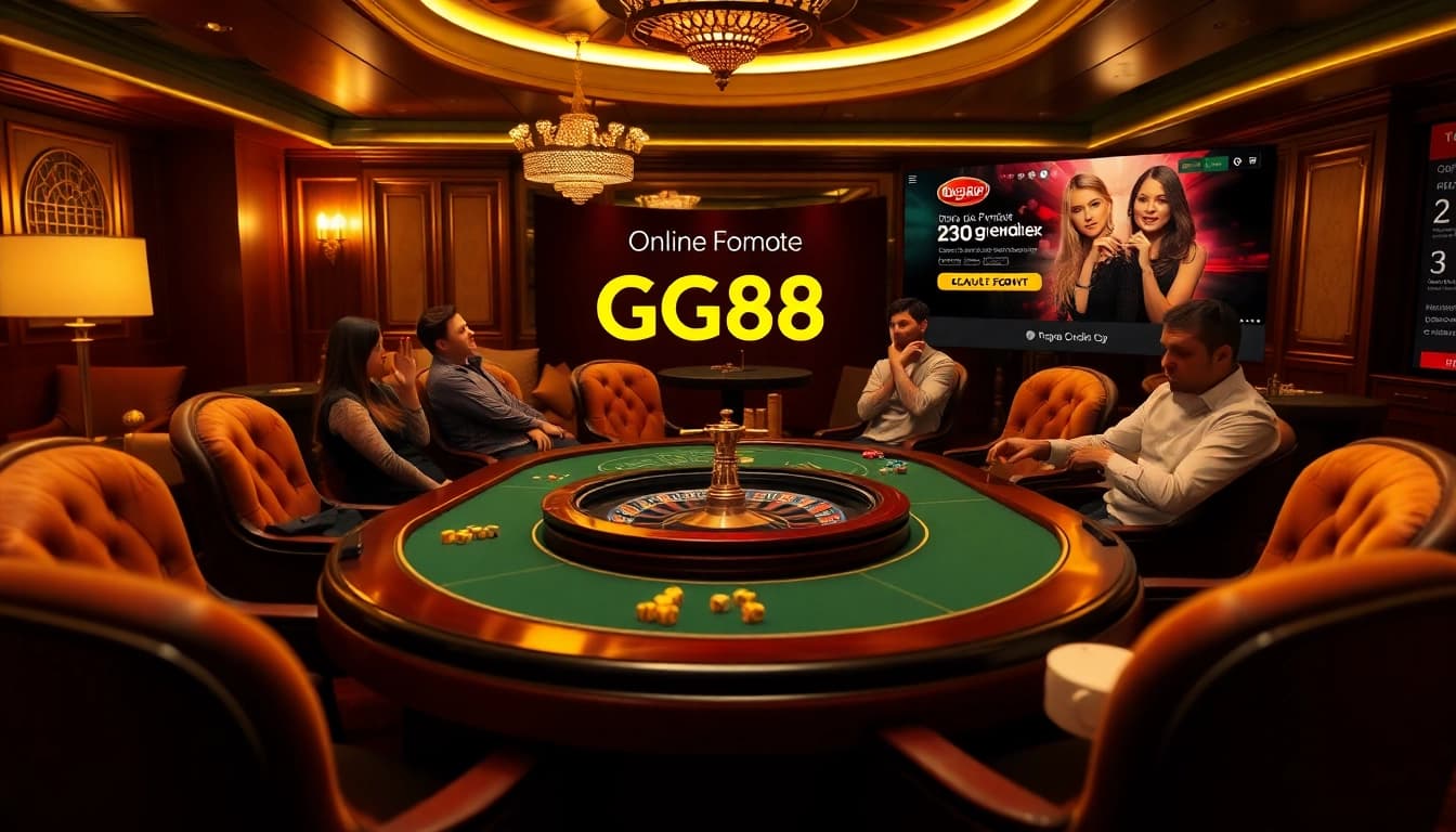 Play exciting poker games at GG88's luxurious casino table.