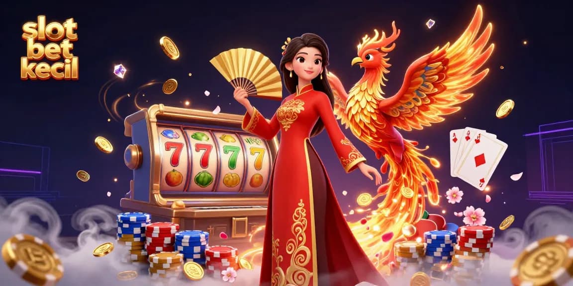 Engage with slot bet kecil games featuring a graceful character, vibrant animations, and dynamic gaming elements.