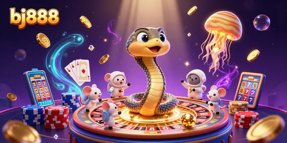 Experience thrilling bets at bj888 with a dynamic cosmic casino scene featuring vibrant characters.