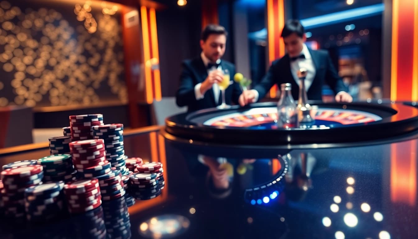 Experience excitement at https://sao789.icu/ with vibrant casino tables, poker chips, and professional dealers.