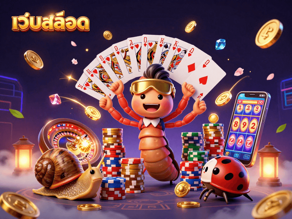 Experience thrilling moments at a เว็บสล็อต with our 3D casino illustration featuring exciting gaming action and vibrant graphics.