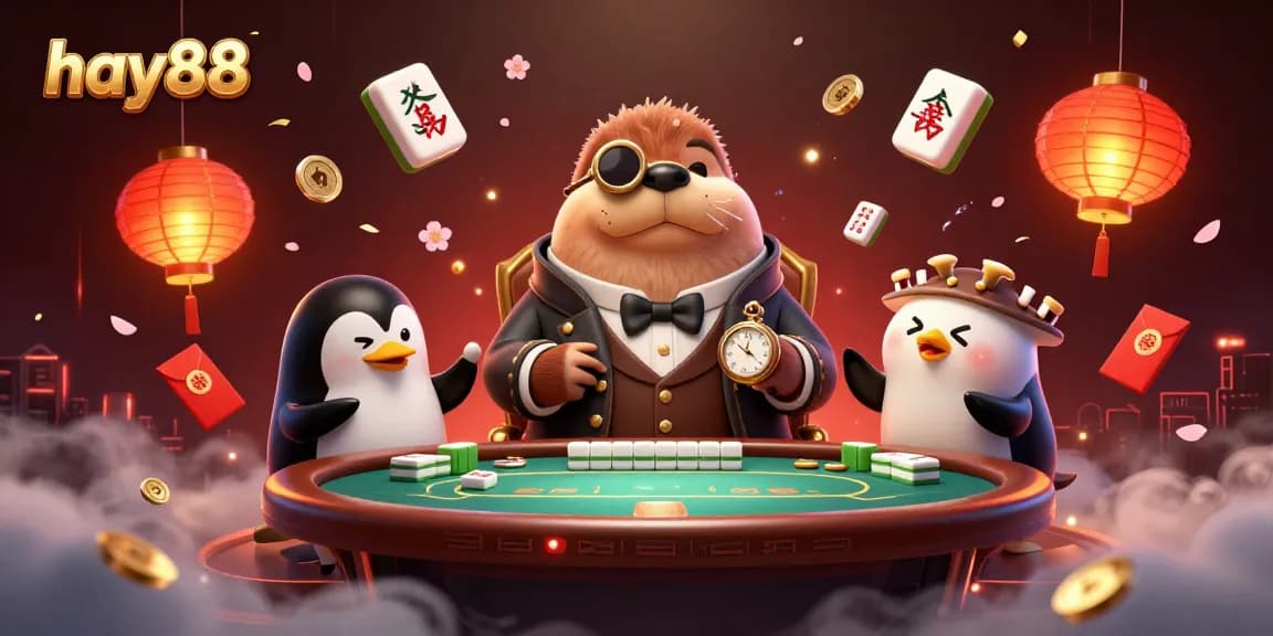 Join the fun at hay88 with a 3D underwater poker scene featuring quirky characters and vibrant casino elements.