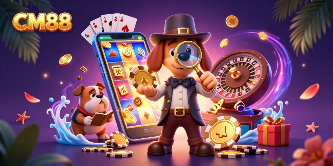 Engage with CM88's thrilling treasure hunt featuring a detective dog in a casino setting.