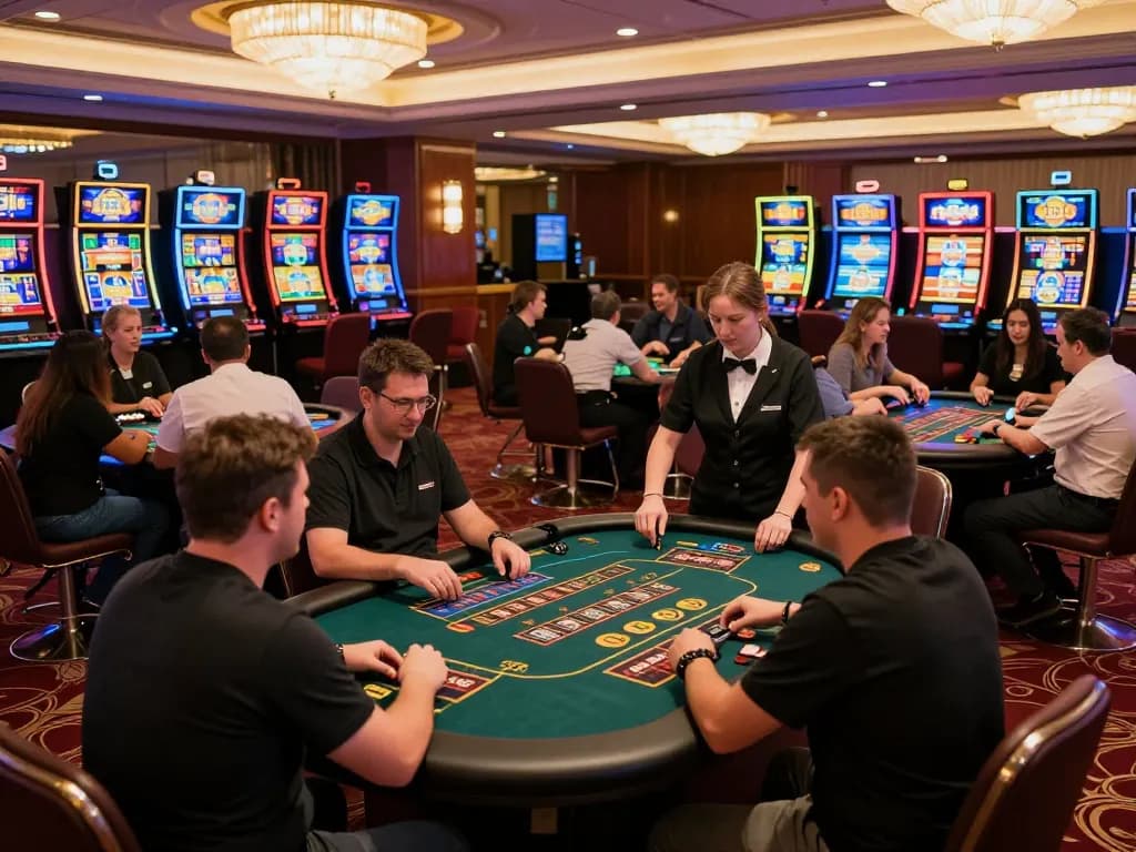 SC88 players engaging in competitive games at a lively casino floor
