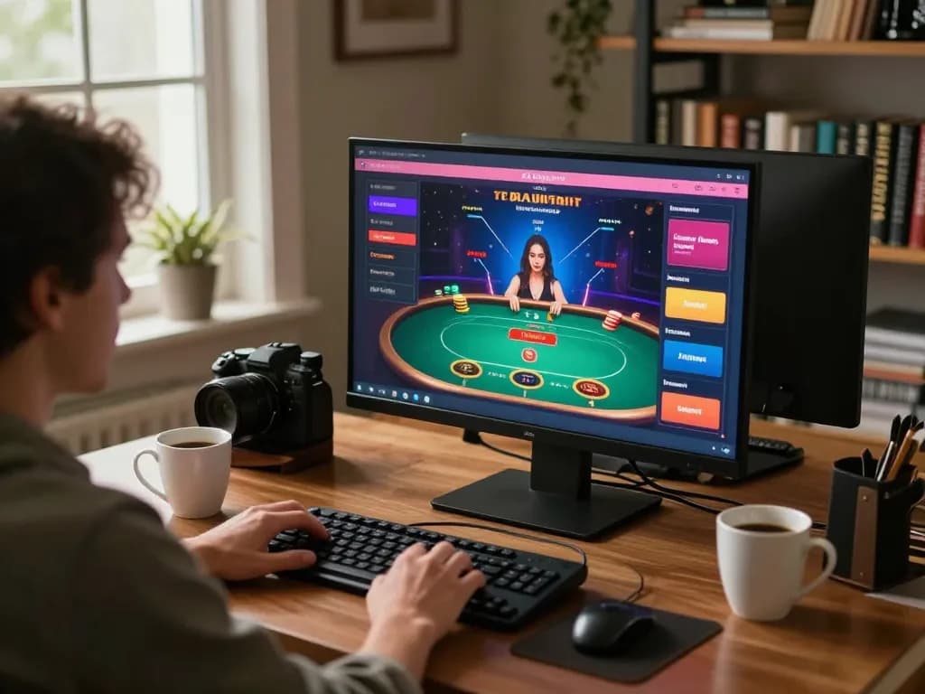 Engaging in Đá gà thomo strategy gameplay on a home computer setup with vibrant visuals.