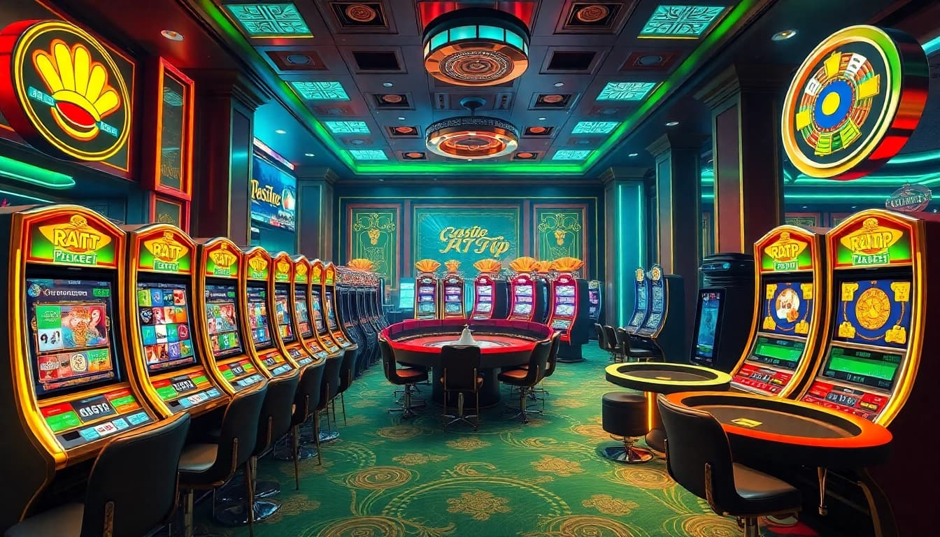 Situs Gacor showcases vibrant slot machines and engaging casino games, capturing the essence of high-stakes excitement.