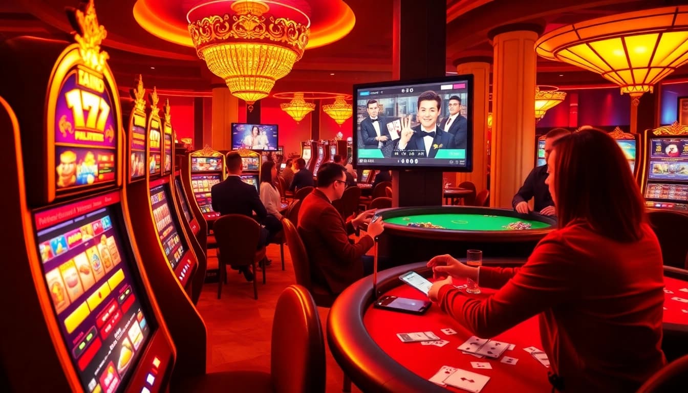 Players enjoying the trusted TAYA777 site while gambling on online slots and table games.