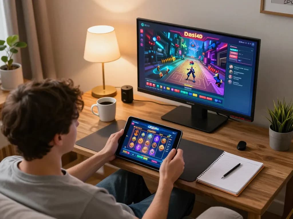 Berkeliling dengan slot dasi4d di tablet sambil menikmati suasana rumah yang nyaman dan kopi.