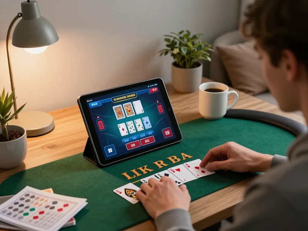 Play blackjack online at UU88 while actively engaging with live dealer options in a cozy home setup.