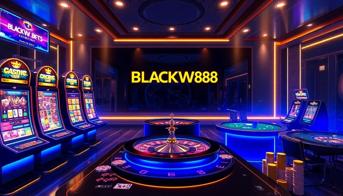 Players engaging with the vibrant slot machines and betting tables on BLACKOWL88 for an exciting online gambling experience.