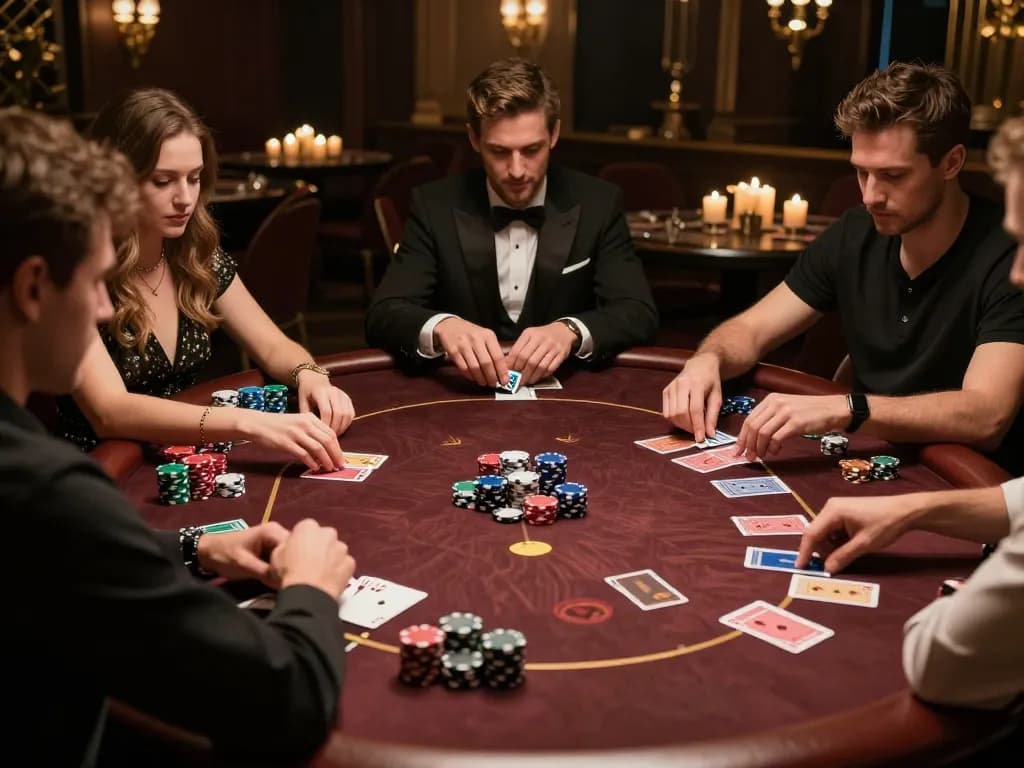 PLANET88 poker night with players strategically placing bets and enjoying high-stakes gameplay.