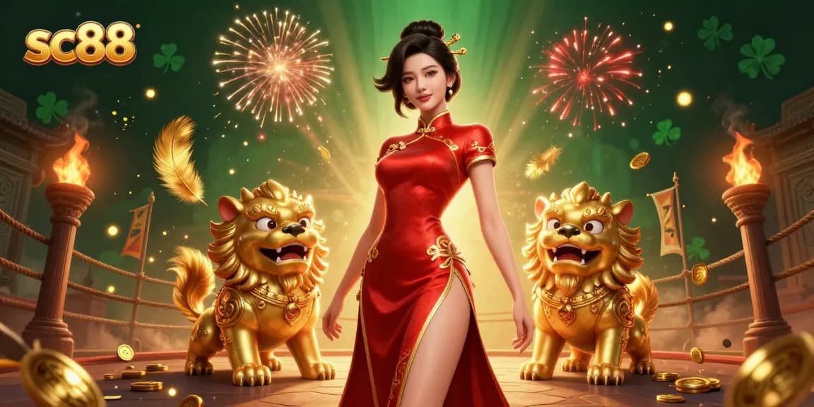 Experience thrilling gameplay with sc88 in a vibrant casino atmosphere with captivating characters and festive elements.